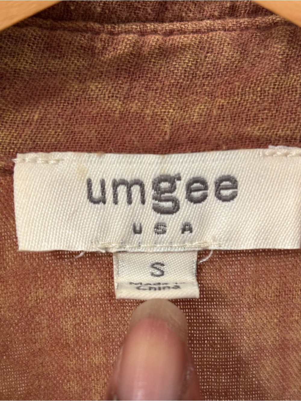 Umgee Mineral Wash Gauze Pintuck Brown Babydoll Tunic  size S - Picture 2 of 9